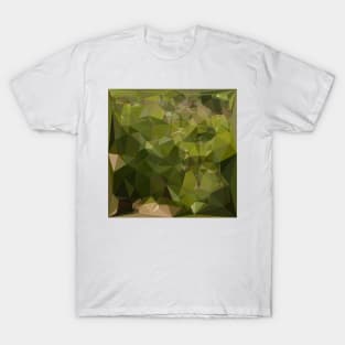 Olive Green Abstract Low Polygon Background T-Shirt